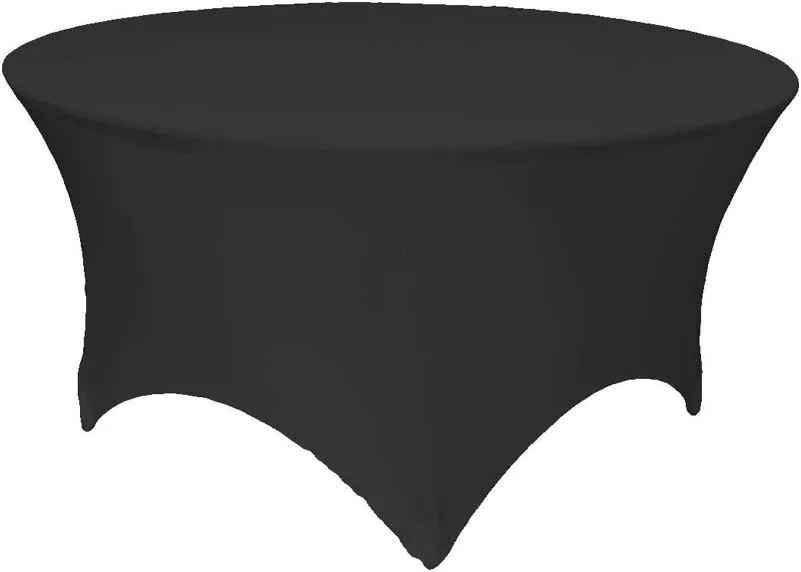 48in Round Stretch Linen (Black)