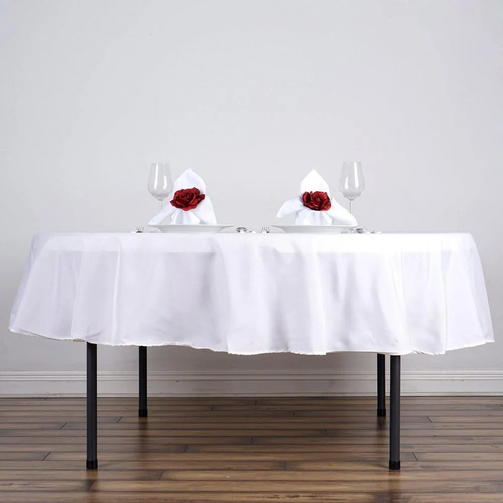 Round 90in Table Linen (White) 