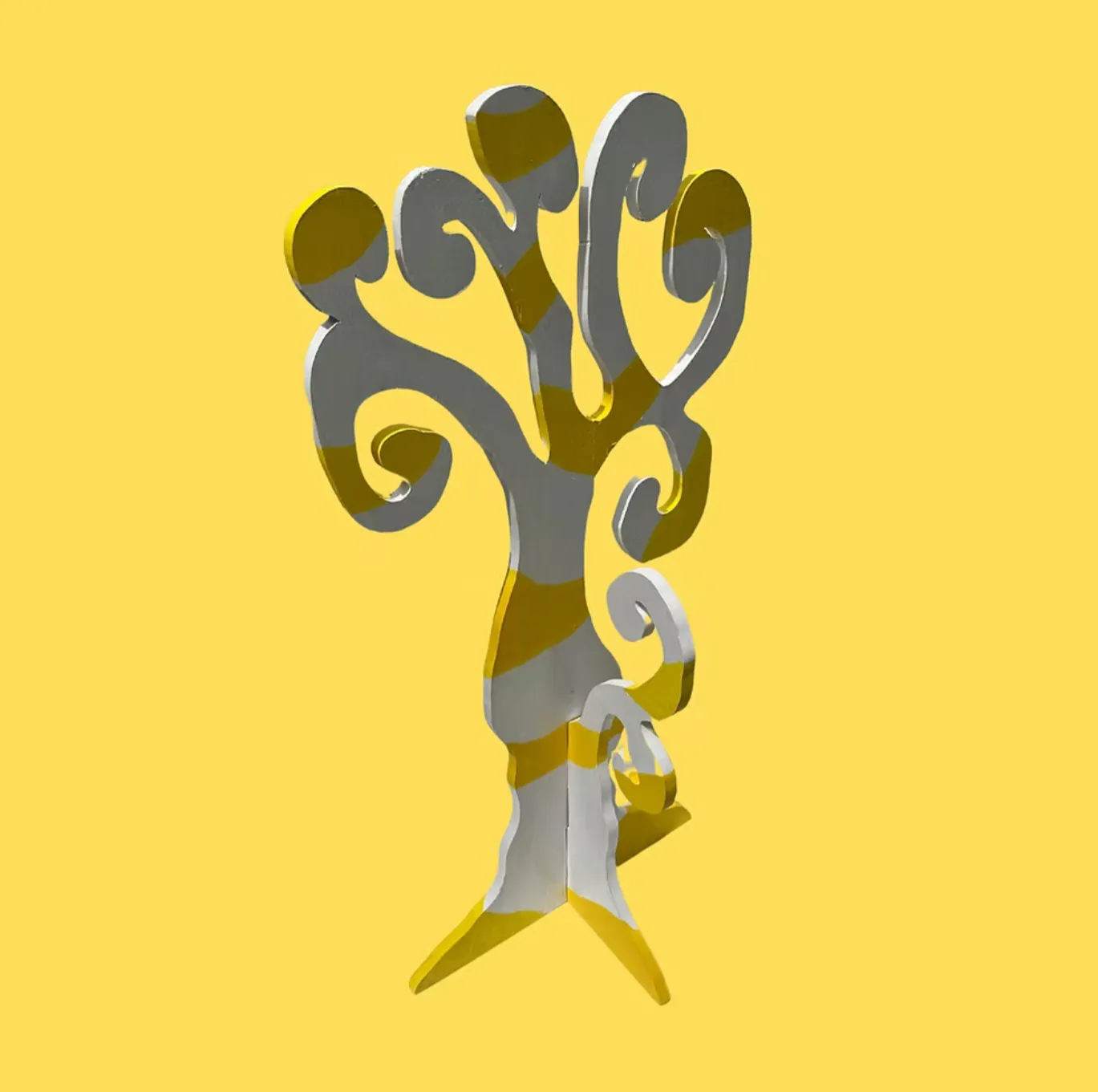 Wooden Whimsical Yellow Tree