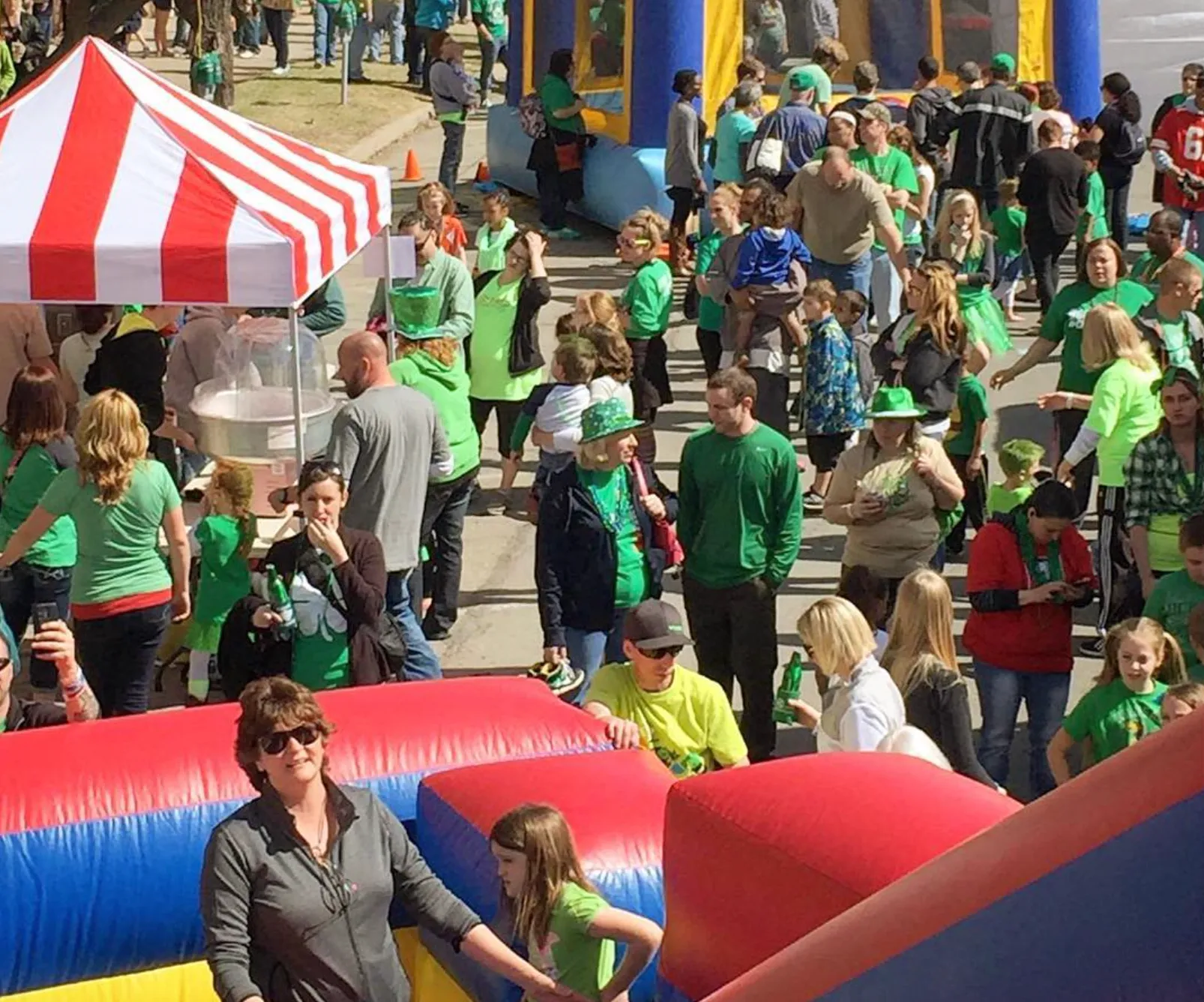 Giant inflatable obstacle course rental for a University of Kansas student event in Lawrence KS.