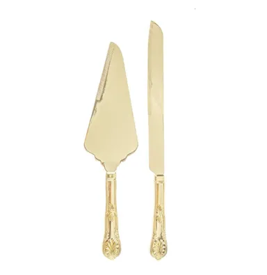 Gold Modern Cake Knife and Server