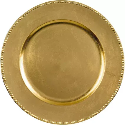 Gold Charger with Beaded Detail