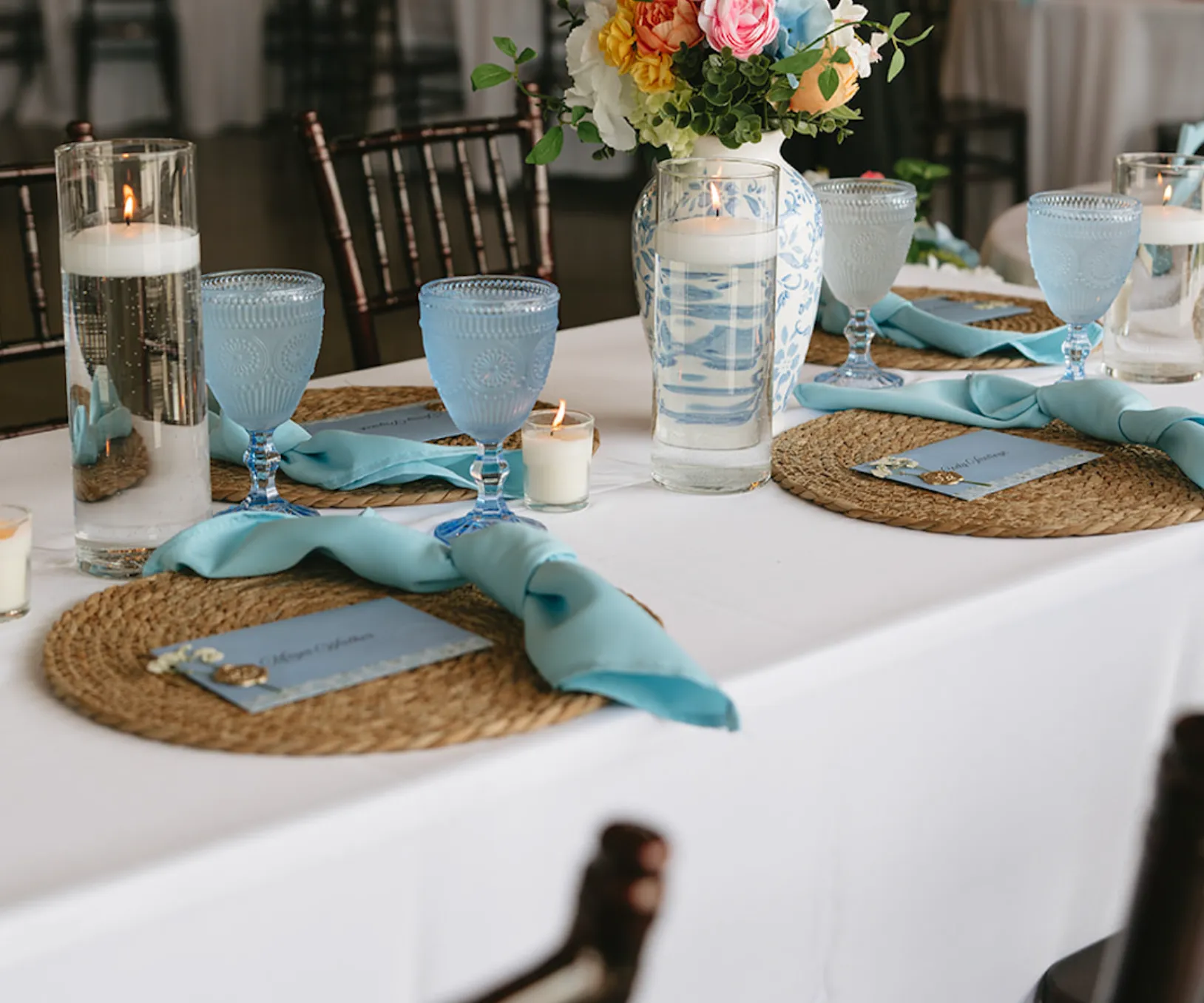 Blue Vintage Water Goblet
