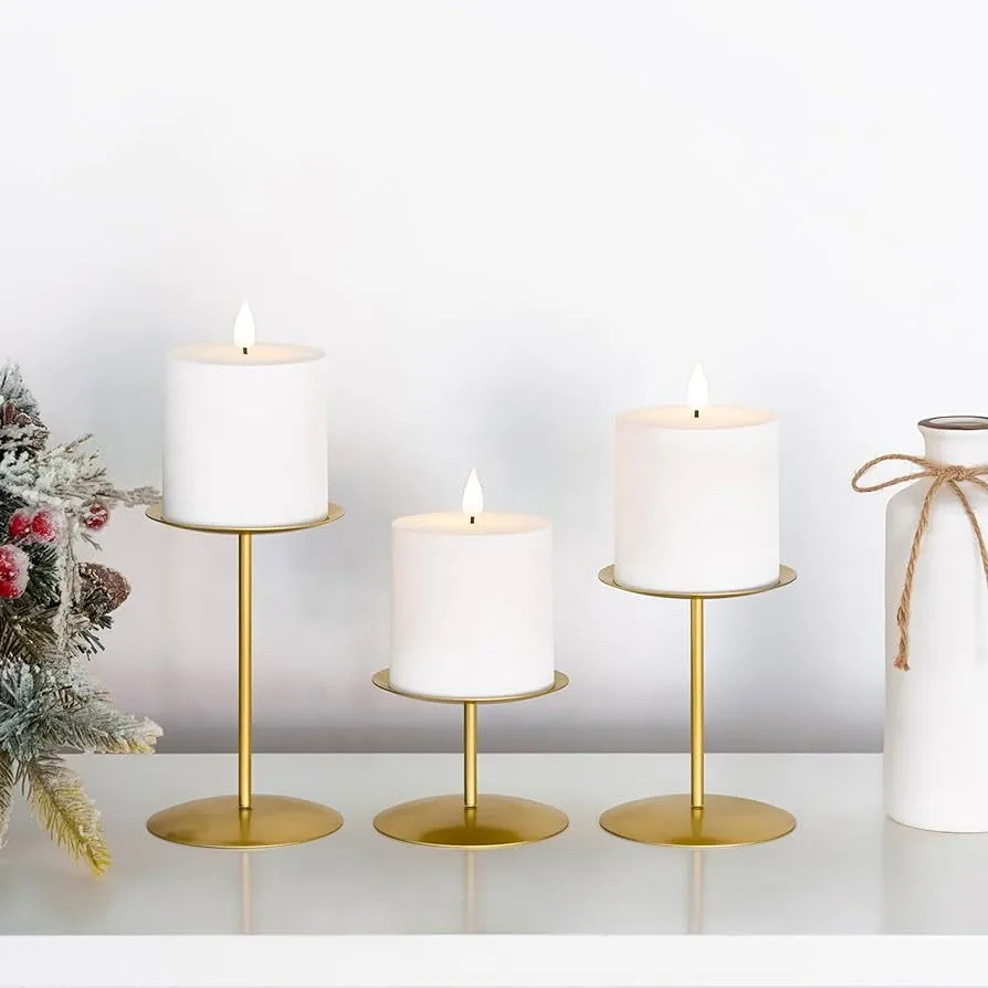 Gold Pillar Candle Holders