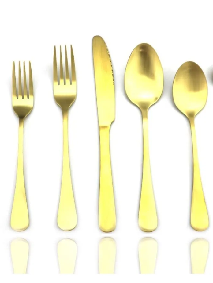 Gold Matte Flatware with U-shaped End