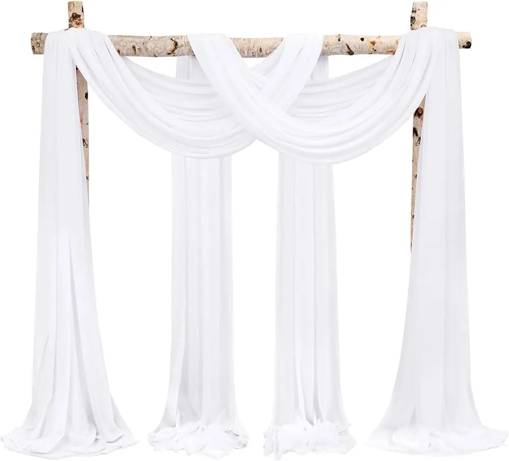 White Chiffon Drapery for Arbor