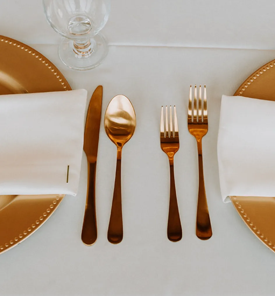 Gold Matte Flatware with U-shaped End