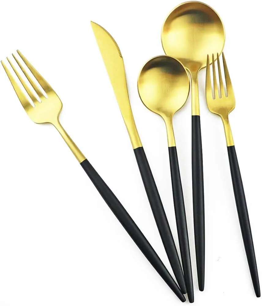 Black & Gold Silverware 