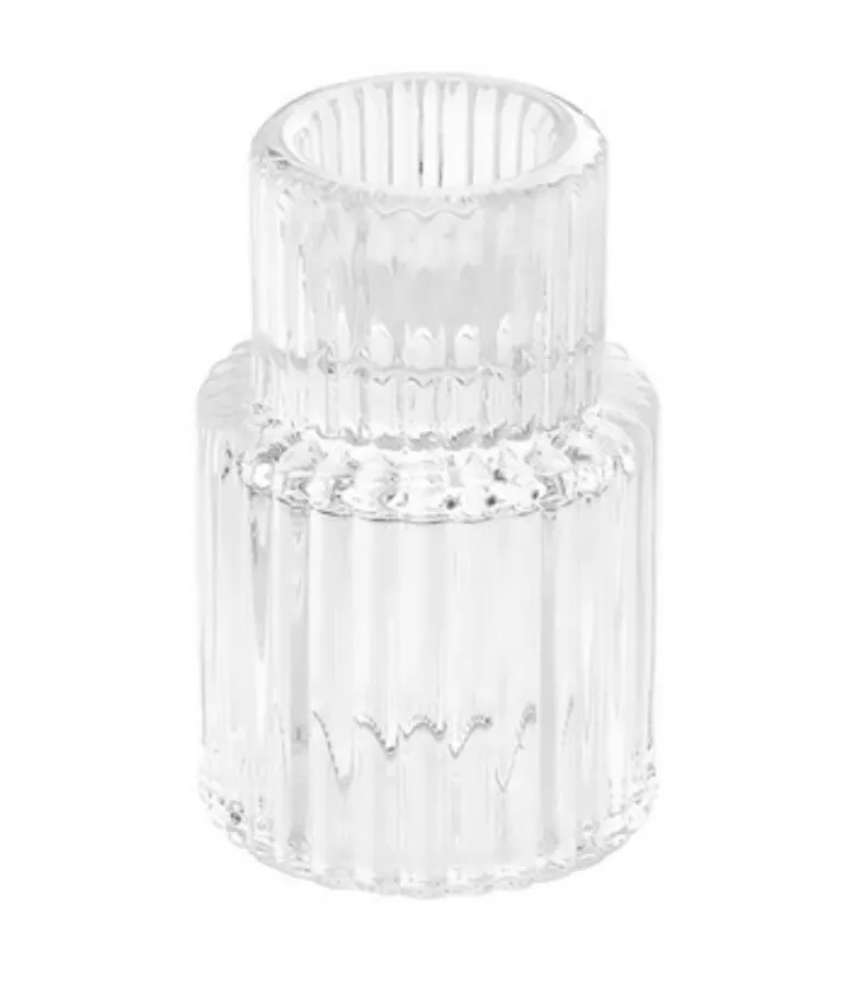  Clear Glass Candle Holder