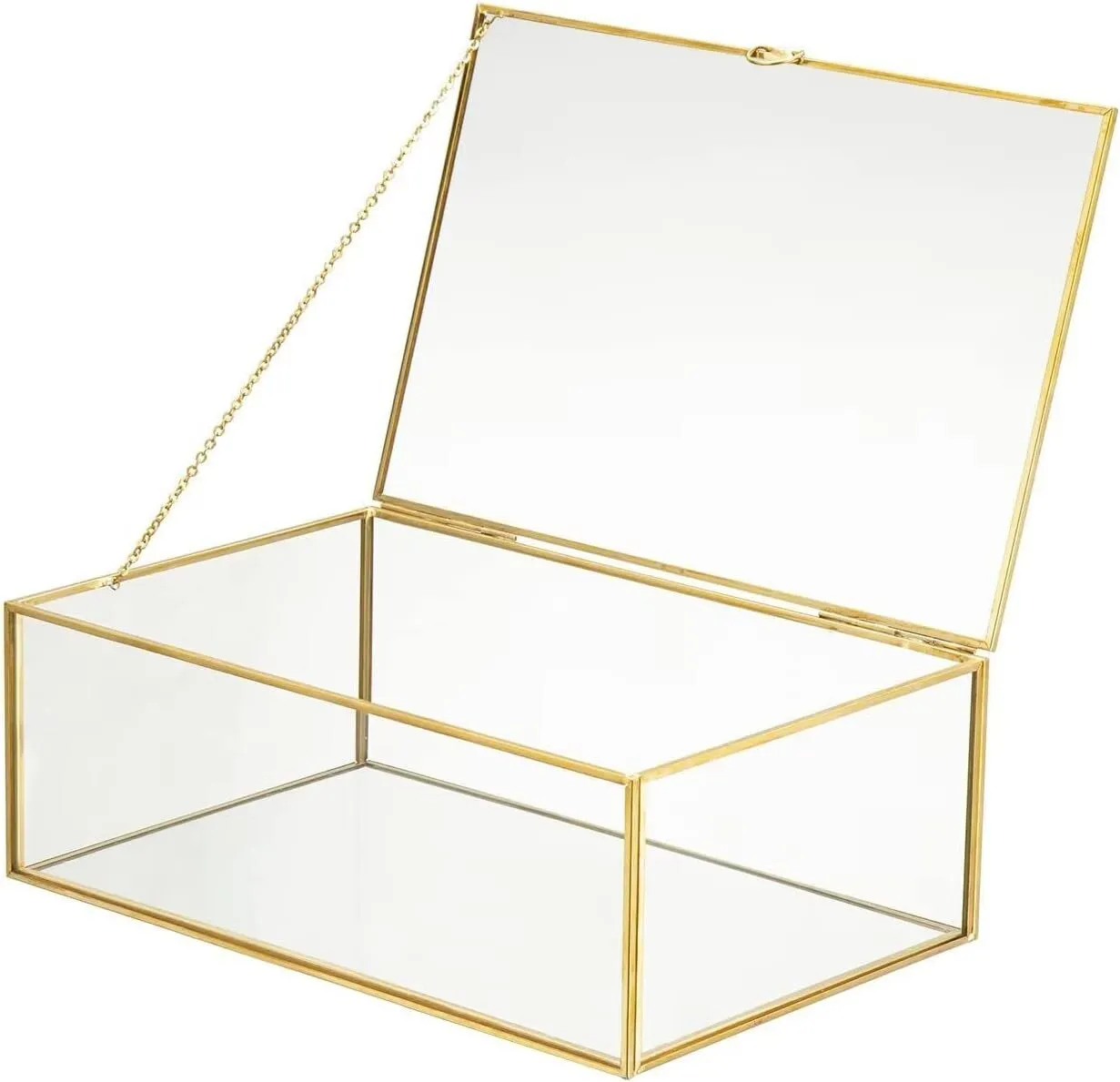 Glass Card Boxes With Gold Trim