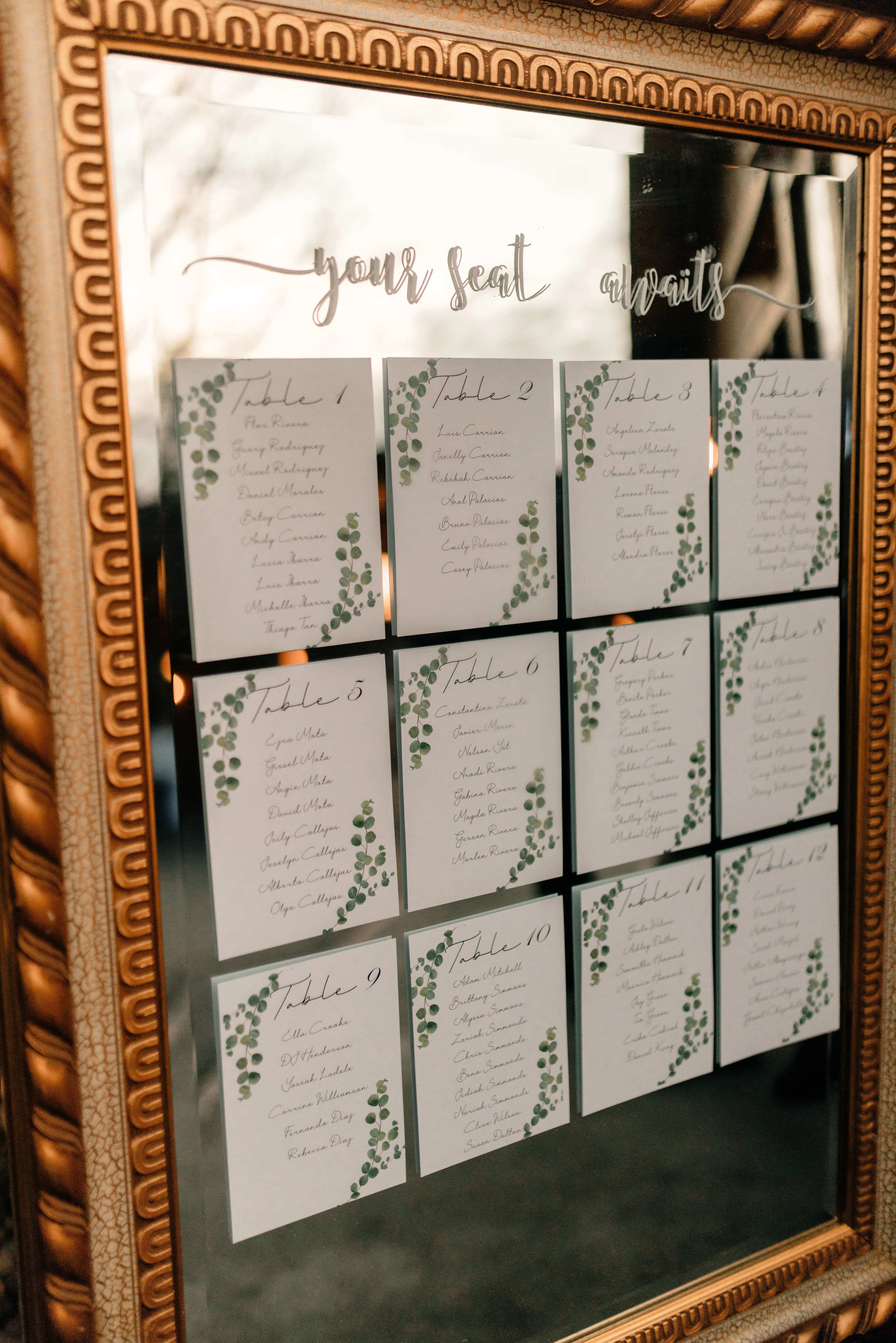 Gold "Your Seat Awaits" Guest Mirror