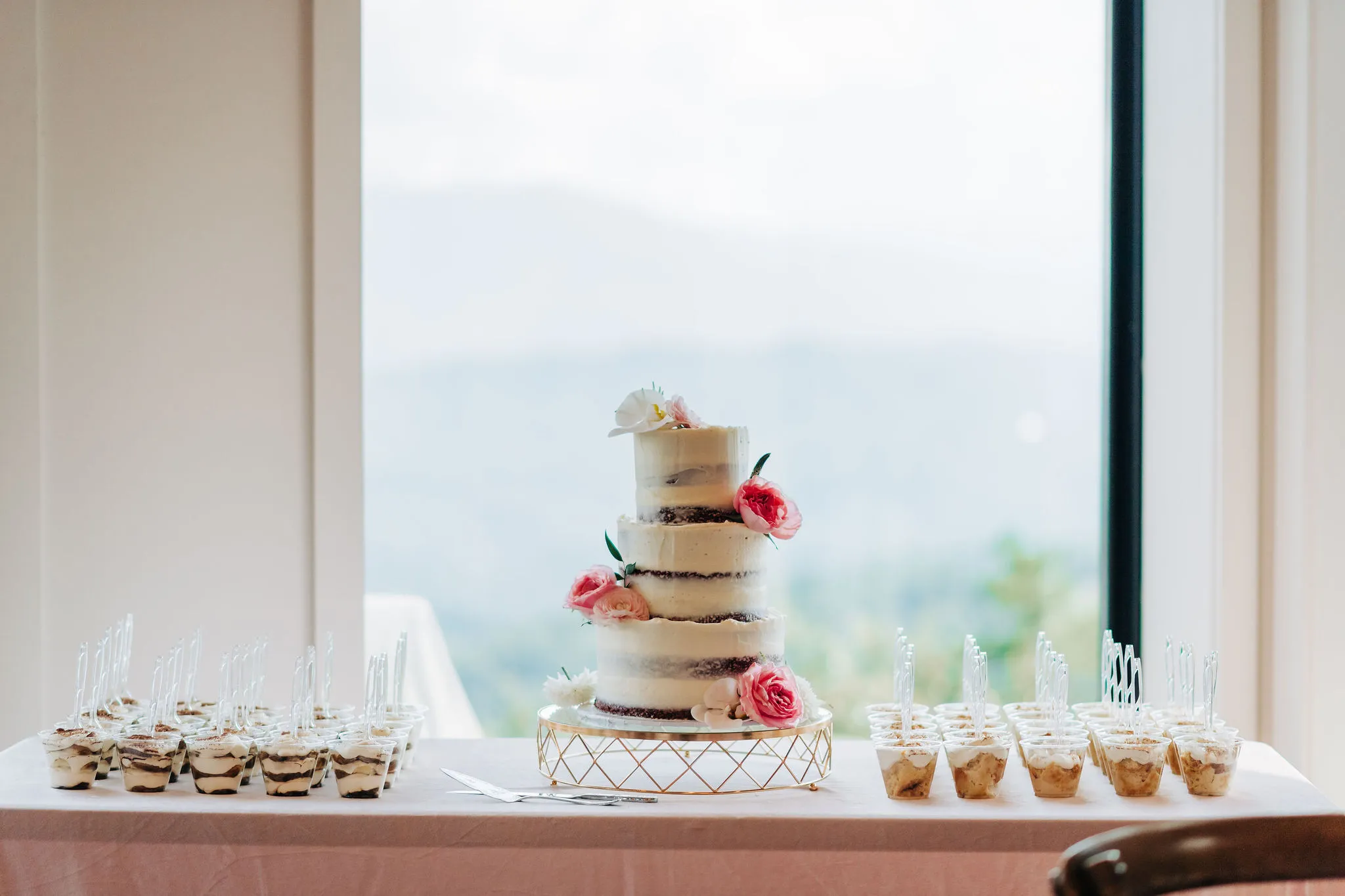 Gold Geometric Glass Top Cake Stand