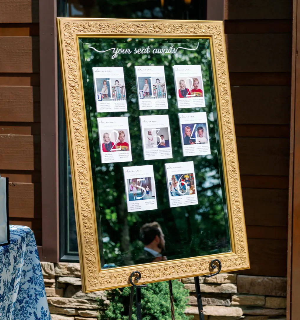 Gold "Your Seat Awaits" Guest Mirror