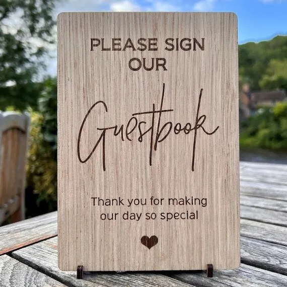 Wood Guest book sign