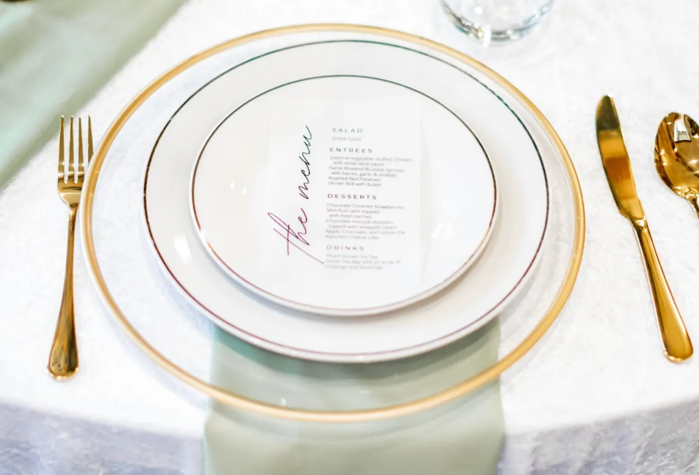 Ivory Plate with Gold Trim