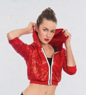 M55 - Red Hooded Crop Jacket