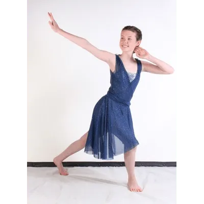 L5 - Navy Sparkle Lyrical Dress Adult Sizes