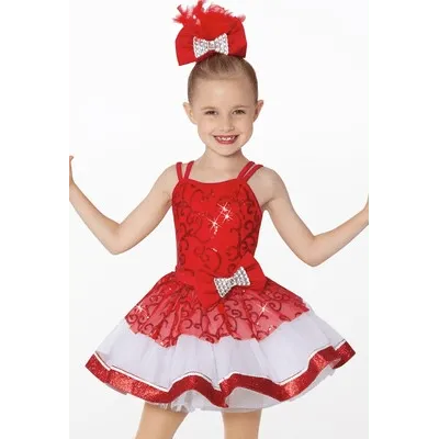 M170 - Red & White Spiral Print Tutu