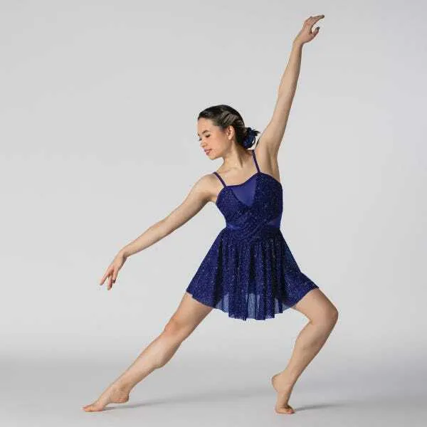 L32 Navy Sparkle Panel Dress