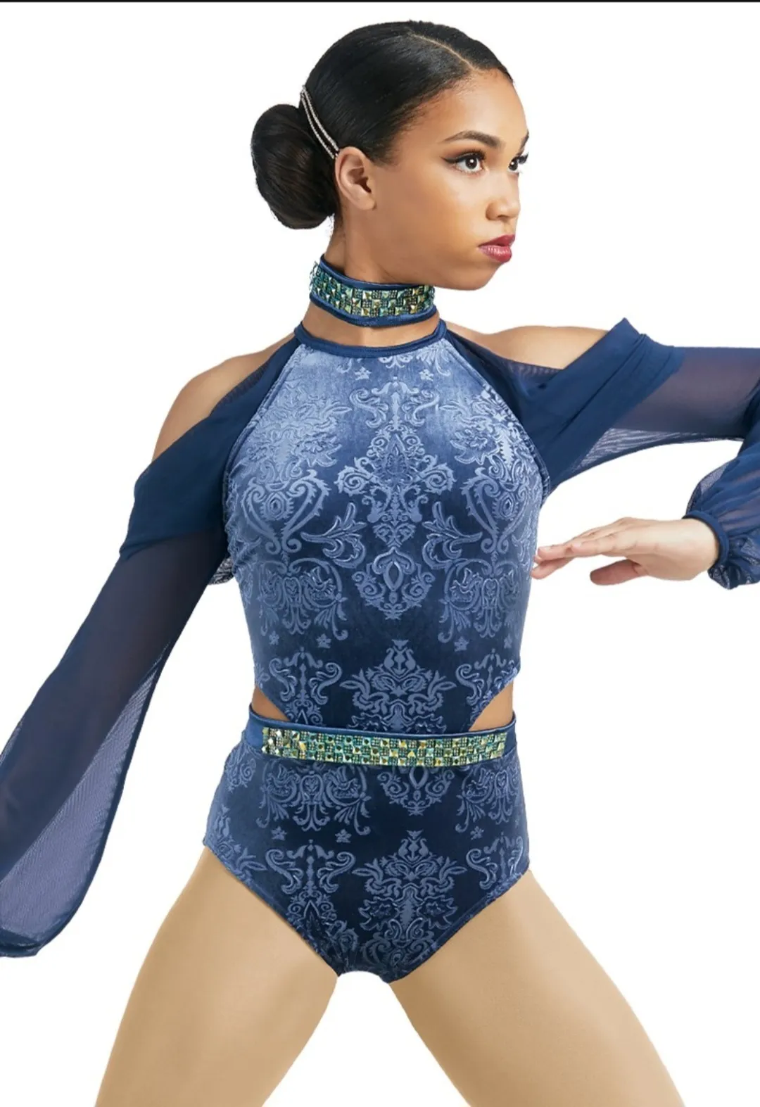 L65 - Blue Chiffon Leotard Child Sizes