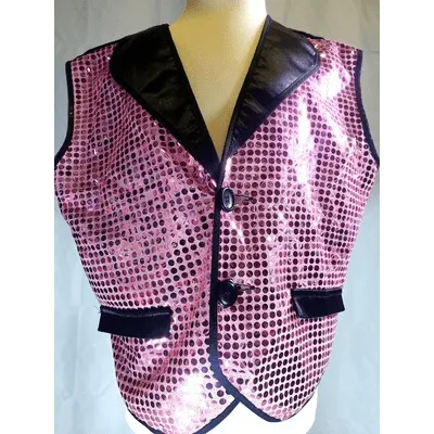 WA8 - Pink & Black Sequin Waistcoat