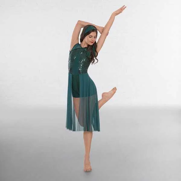 L37 - Jade Green Open Front Dress - Adult Sizes