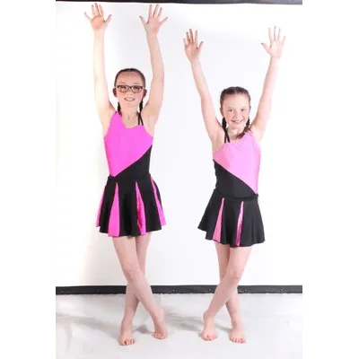 M116 - Pink & Black Leotard & Skirt