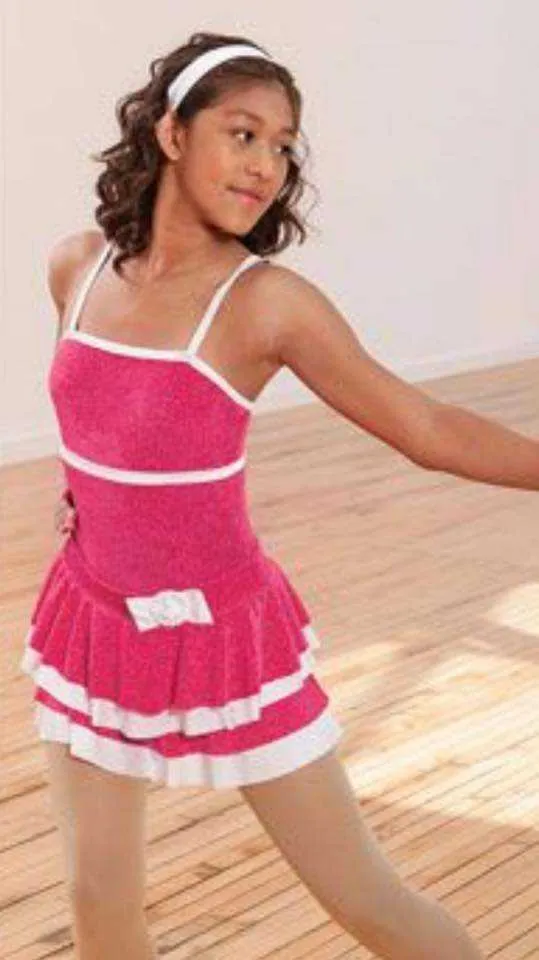 T48 - Pink & White Leotard & Skirt