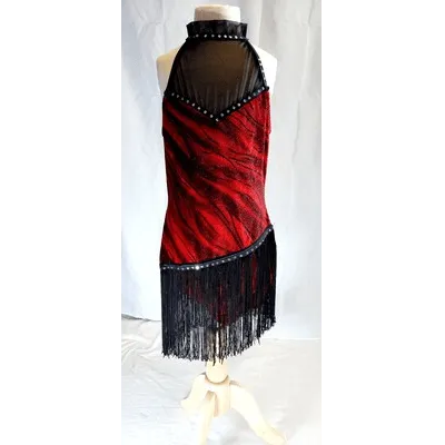 M86 -Red & Black Fringe Dress Adult Sizes