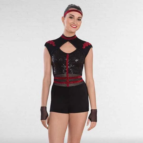 C50 - Cap Sleeved Sequin Unitard - Child Sizes