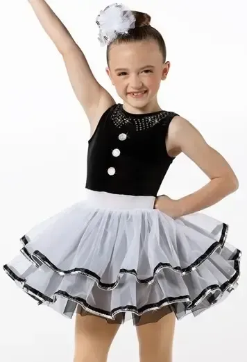 T34 - Black & White Sequin Trim Tutu