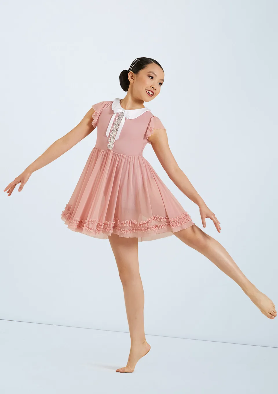 L14 - Dusky Pink and Lace Dress