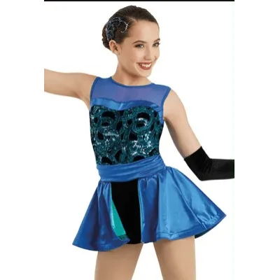 M174 - Navy Satin Unitard Adult Sizes