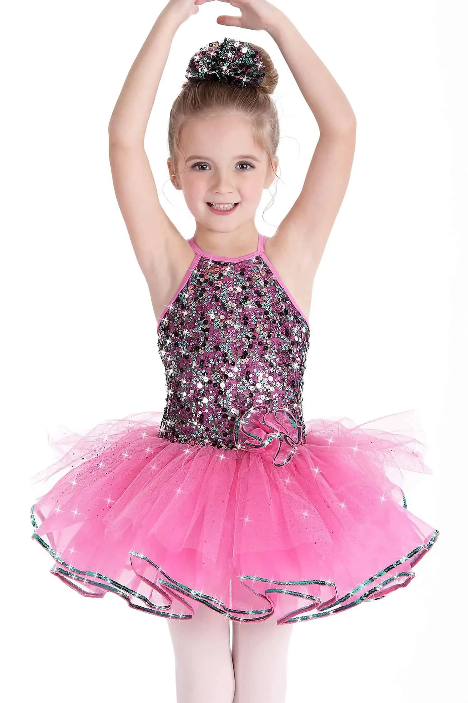 T75 - Pink sparkle bodice tutu