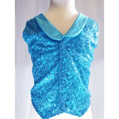 WA7 - Turquoise Sequin Waistcoat