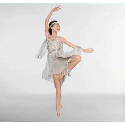 L53 - Silver sequin lyrical dress Child Sizes