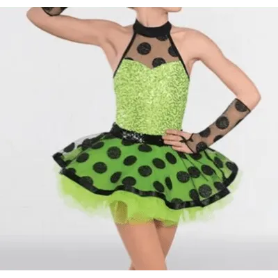 M154 - Green Dotty Halterneck Tutu