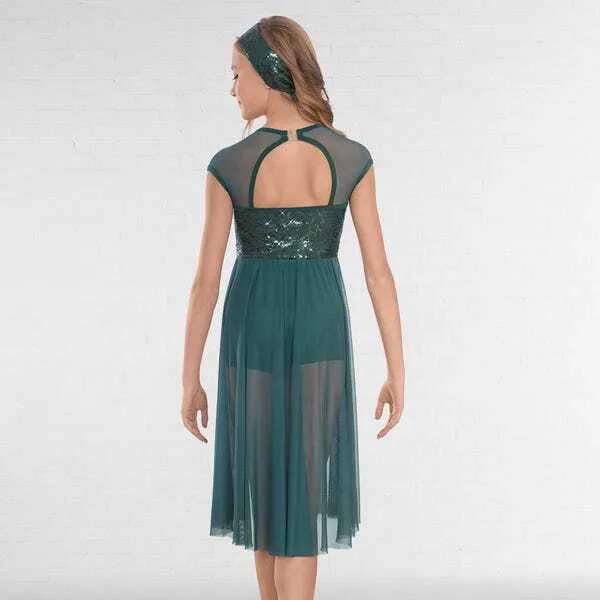 L37 - Jade Green Open Front Dress - Child Sizes