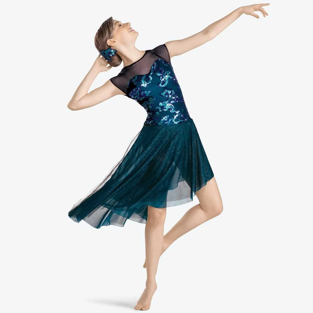 L68 Dark Teal and Sequin Dress - Adult Sizes 