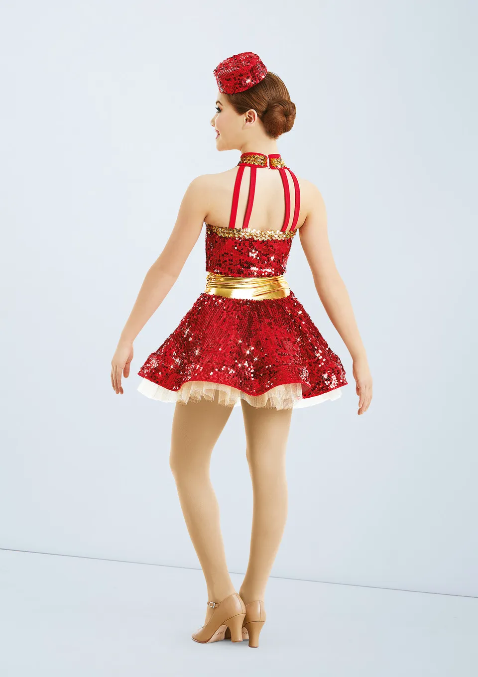 M127 - Red & Gold Sequin Dress Adult Sizes