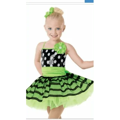 M150 - Green & Black Polka Dot Tutu
