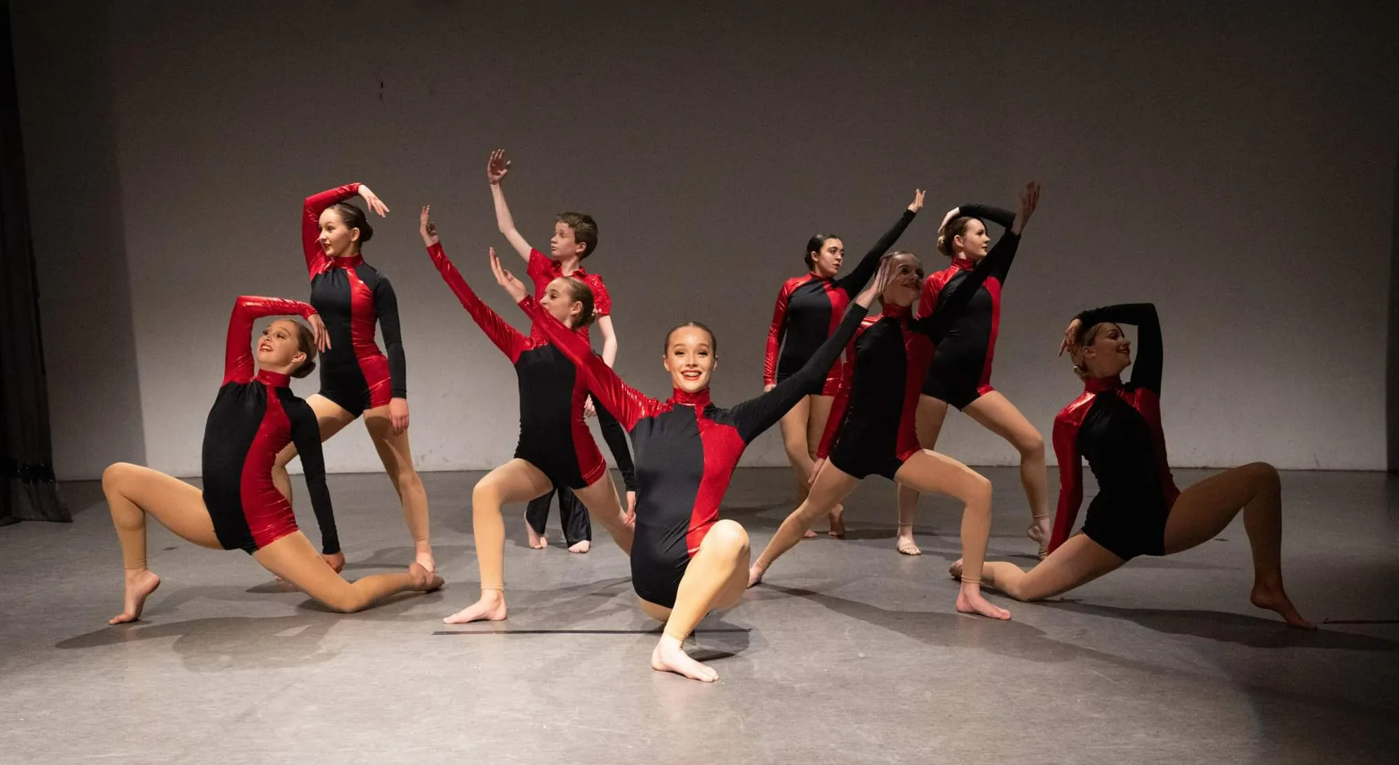 C27 - Red/Black Long Sleeve Unitard