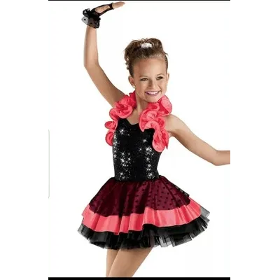 T87 - Black & Pink Frill Sleeve Tutu