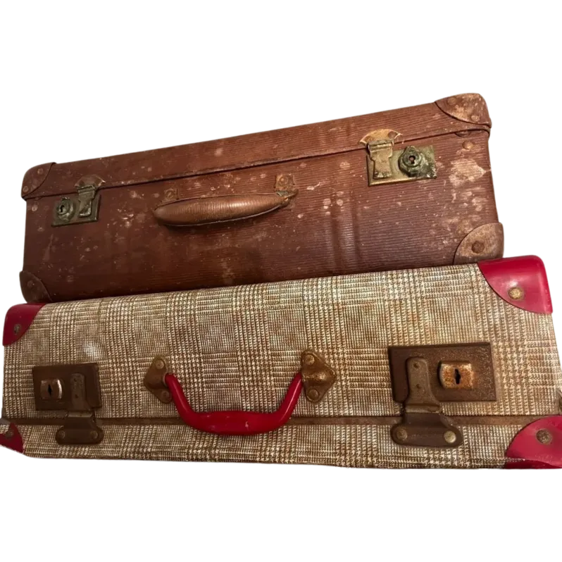 Small Brown Suitcases Pair 
