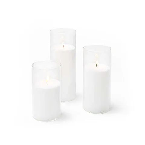 Pillar Sand candles & Glass set