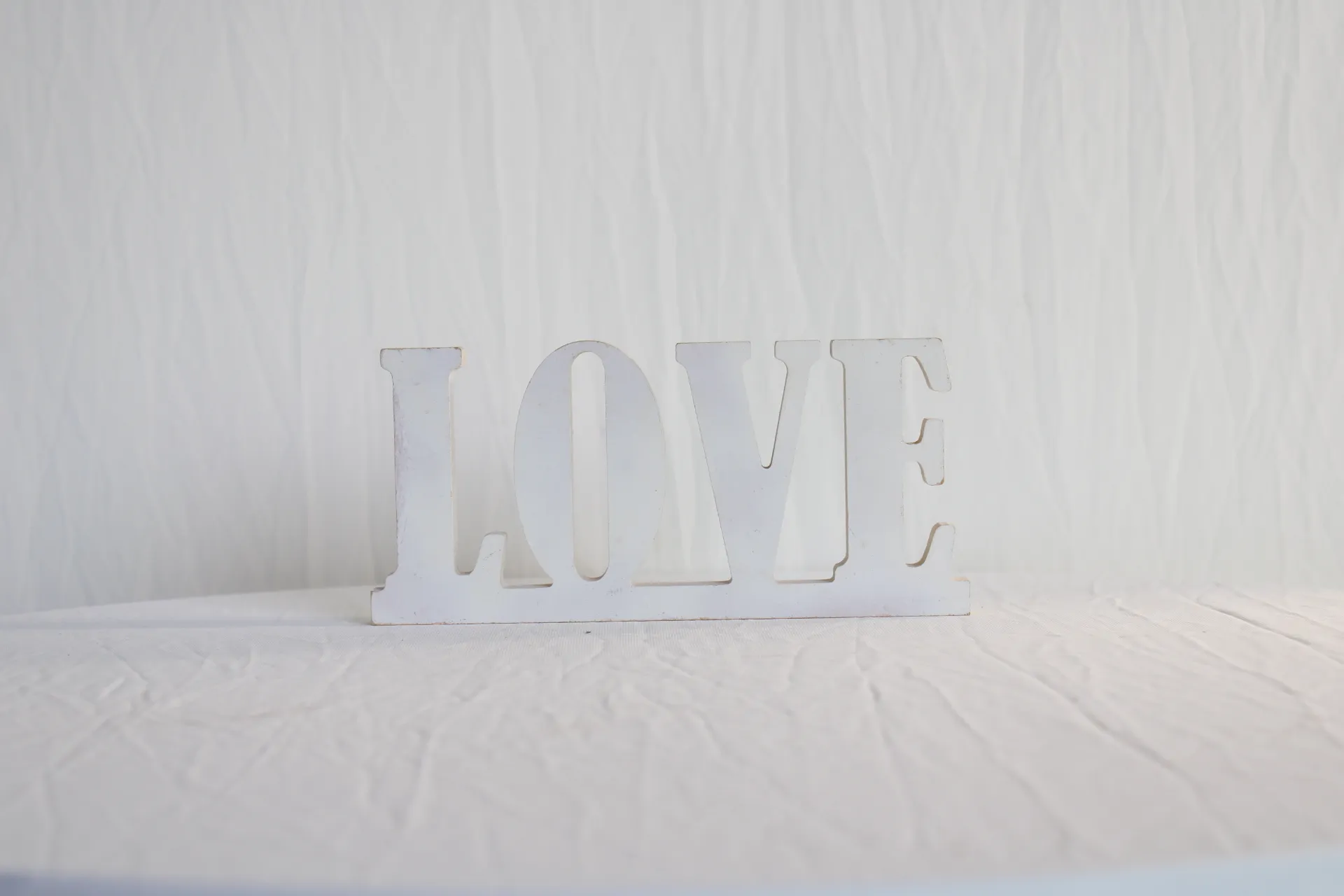 White Small Table Love Sign