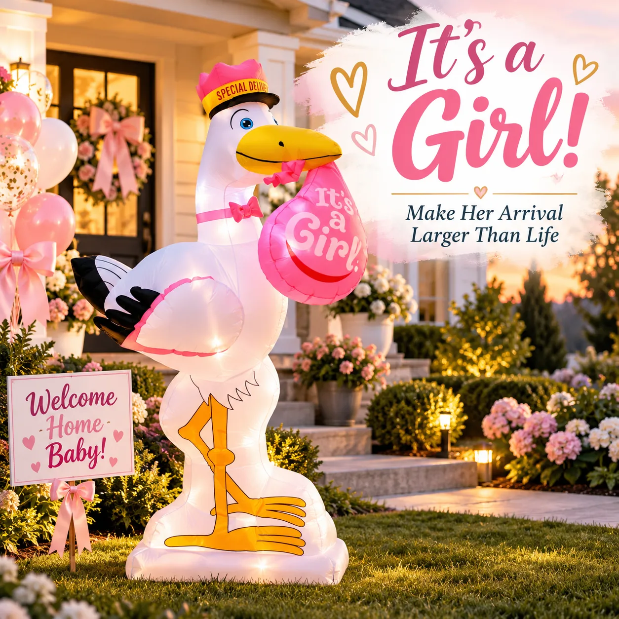 Girl Stork Inflatable Add-On