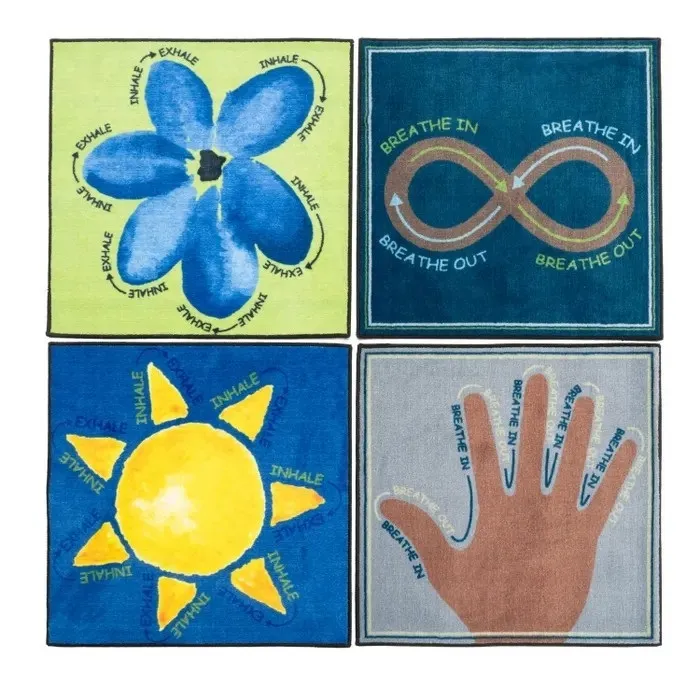 Breathe With Me ABC - 30 -Inch Squares - Set Of 4