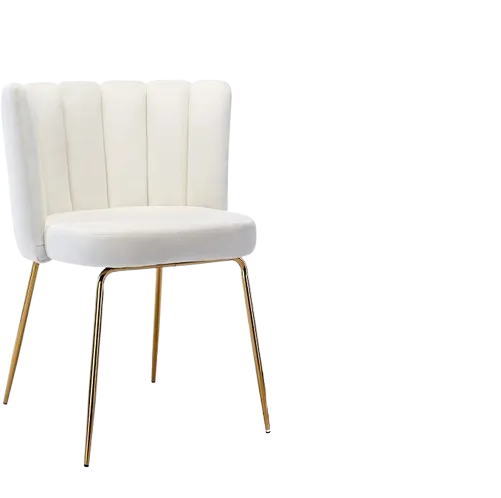 The Maya: Cream scallop back dinning chair