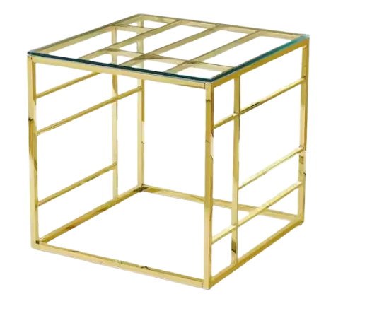 The Marlow: Gold Geometric End Table